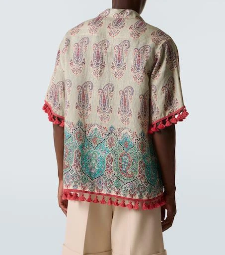 Valentino Paisley linen bowling shirt 4