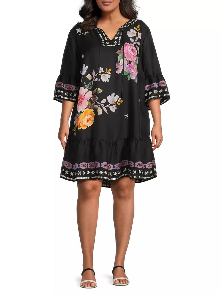 Johnny Was Plus Hailee Floral Peasant Dress 2