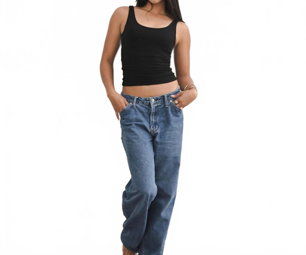 greg ross タンクトップ GREG ROSS - Navy Raw Edge Tank Top