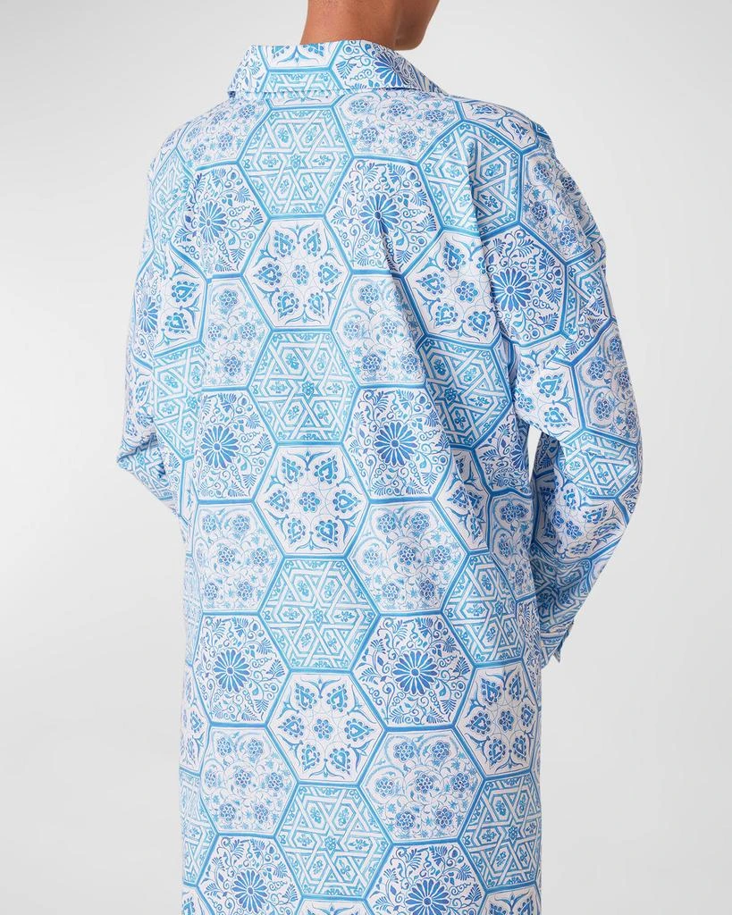 Eskandar Wide A-Line Printed Shirtdress 5