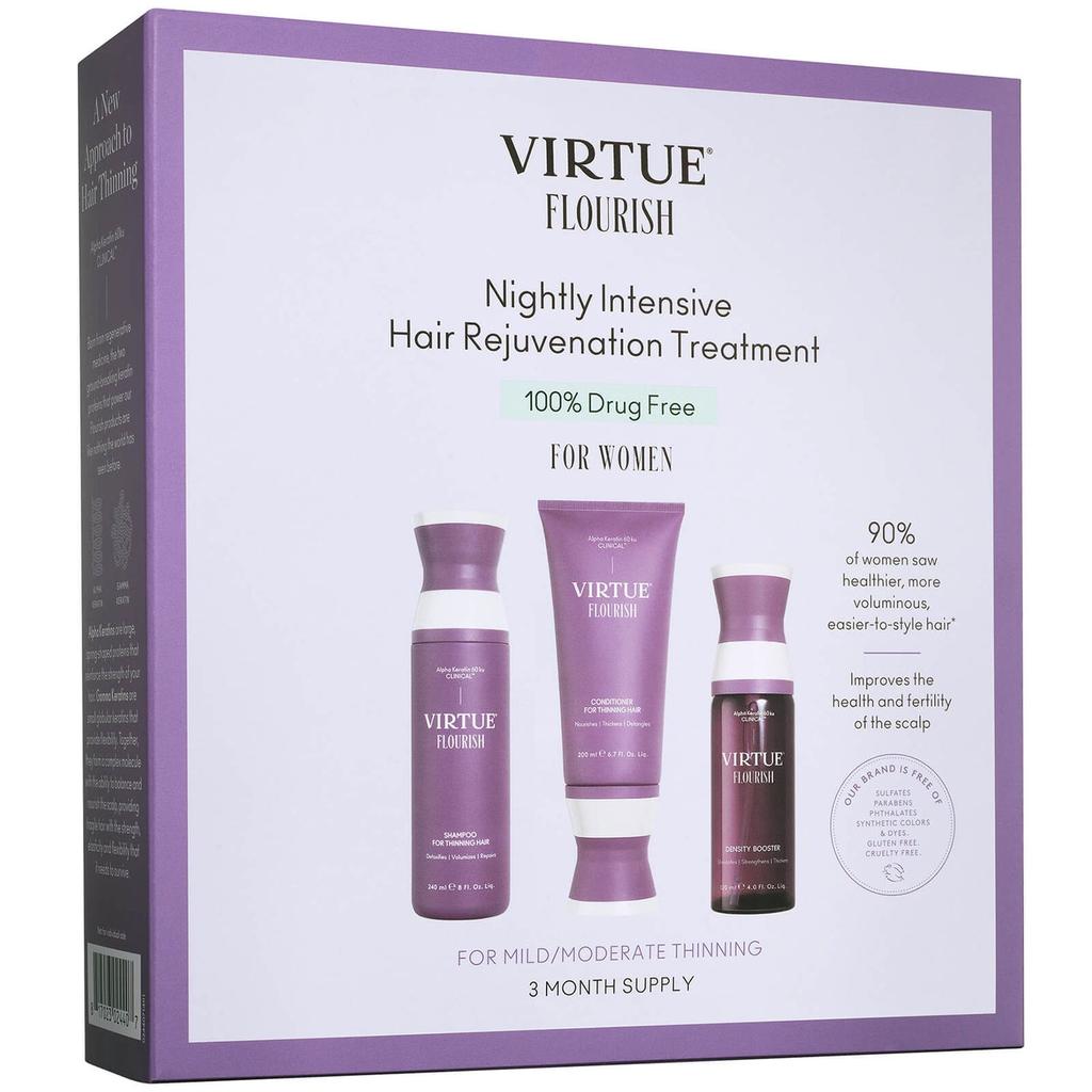 VIRTUE VIRTUE Flourish Nightly Intensive Hair Rejuvenation Treatment Hair Kit 3 piece