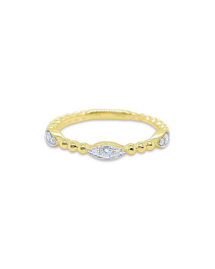 Meira T 14K Yellow Gold Leaf Beaded Diamond Ring