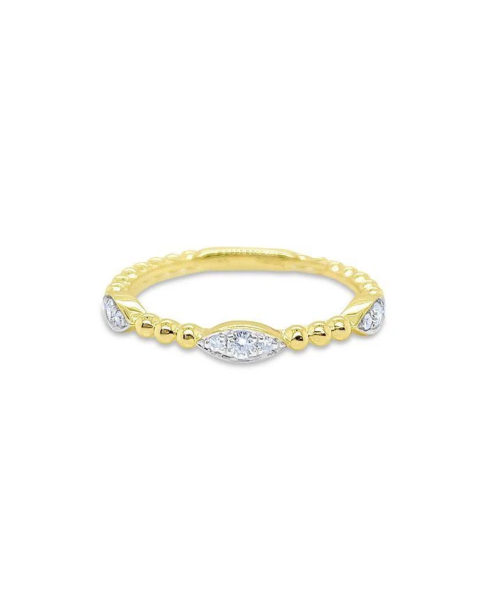 Meira T 14K Yellow Gold Leaf Beaded Diamond Ring 1