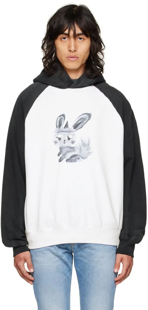 We11done Black & White Rabbit Hoodie 1