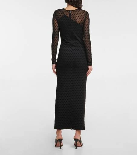 ROTATE Birger Christensen Isadora logo mesh maxi dress 3