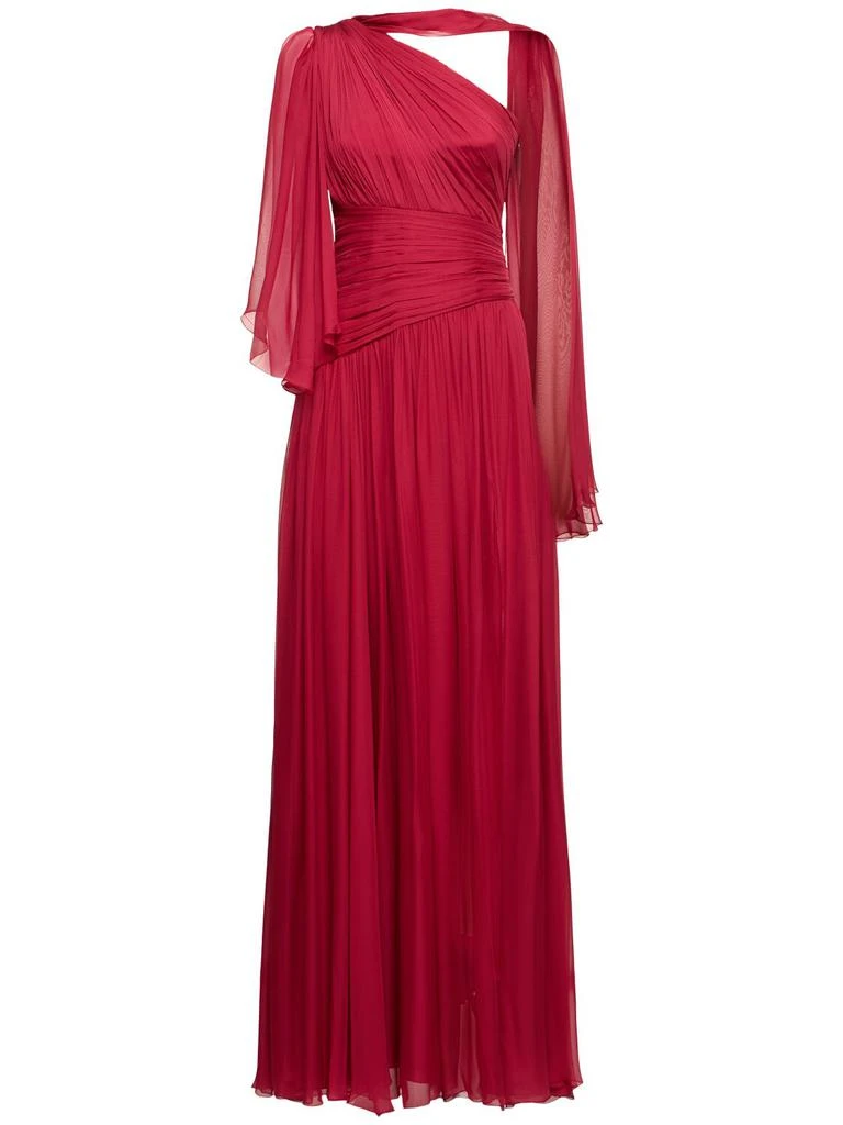 Zuhair Murad One-shoulder Draped Chiffon Long Dress 1