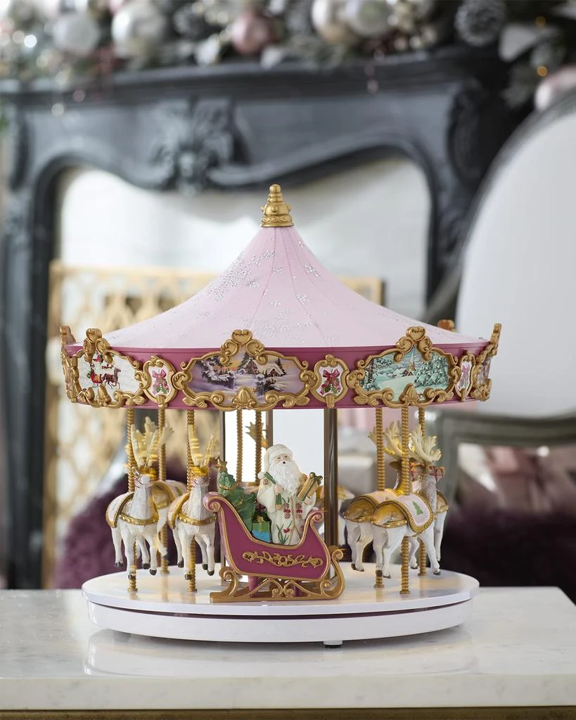 Mr Christmas Pink Swarovski Crystal Snowflake Carousel 1