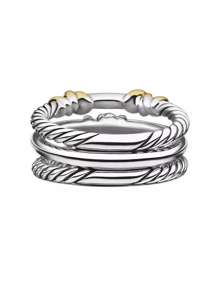 David Yurman Petite Helena Wrap Three Row Ring in Sterling Silver 6