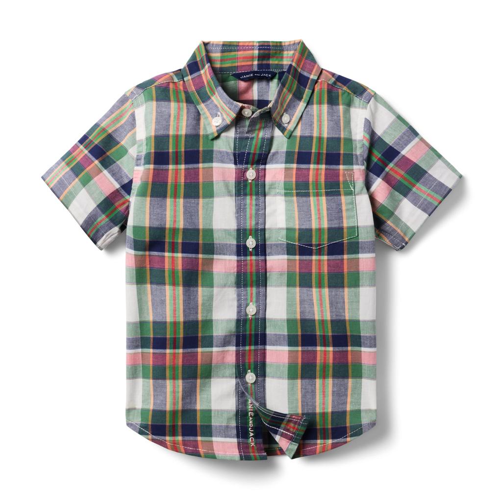 Janie and Jack Boys Madras Plaid Top (Toddler/Little Kid/Big Kid)