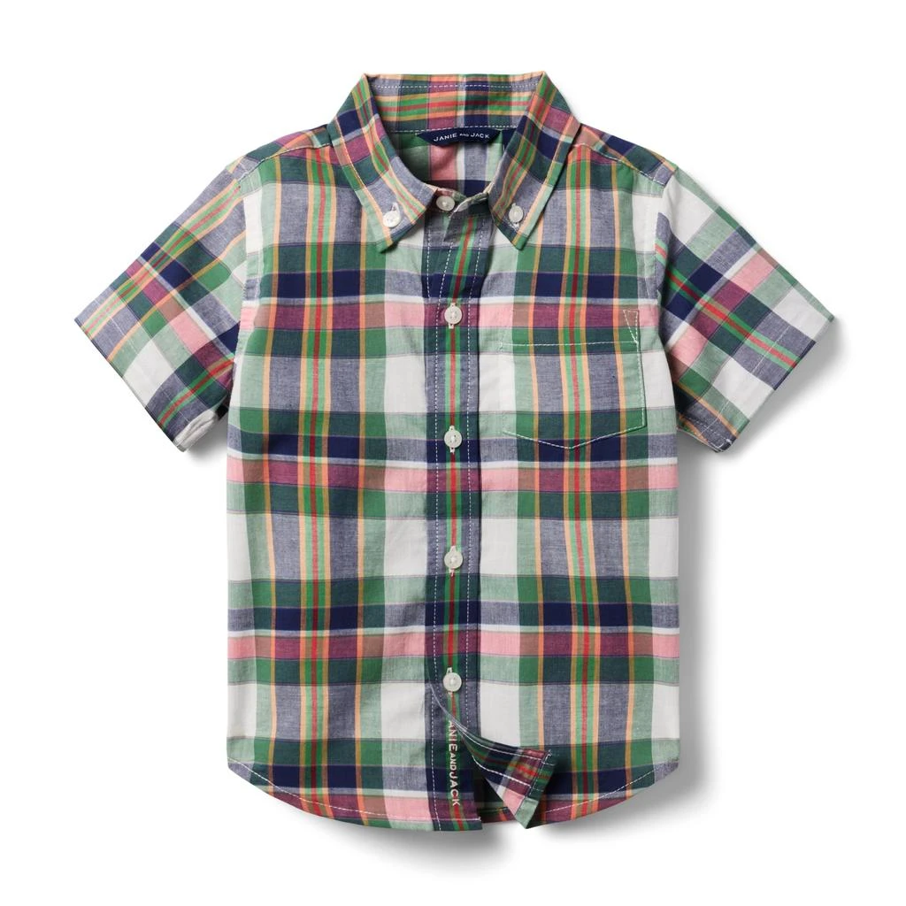 Janie and Jack Boys Madras Plaid Top (Toddler/Little Kid/Big Kid) 1