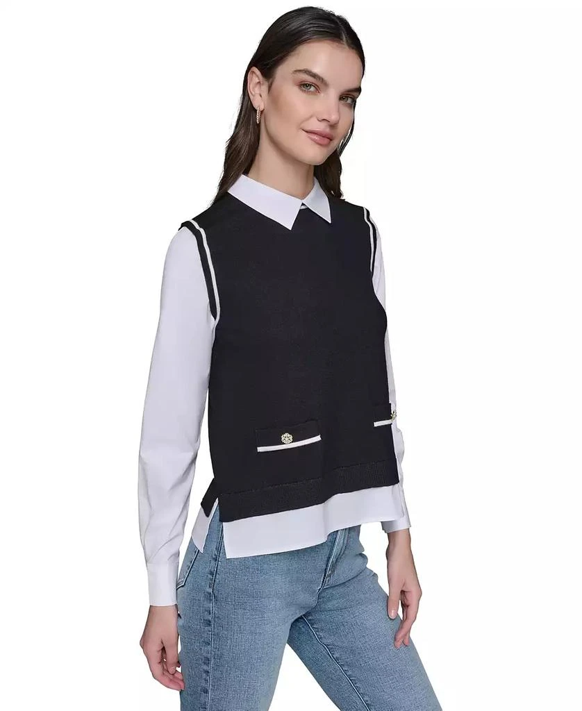 Karl Lagerfeld Paris Women's Layered-Look Sweater 2