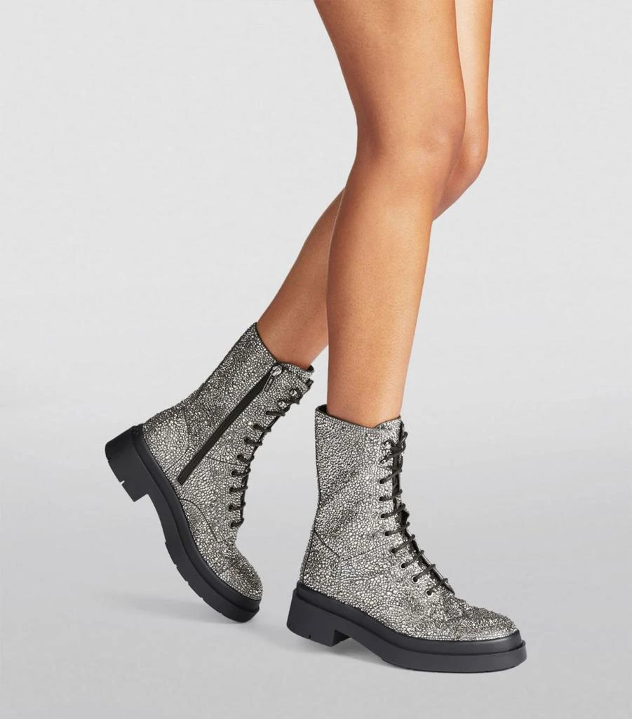 Jimmy Choo Nari Embellished Laced Boots 6