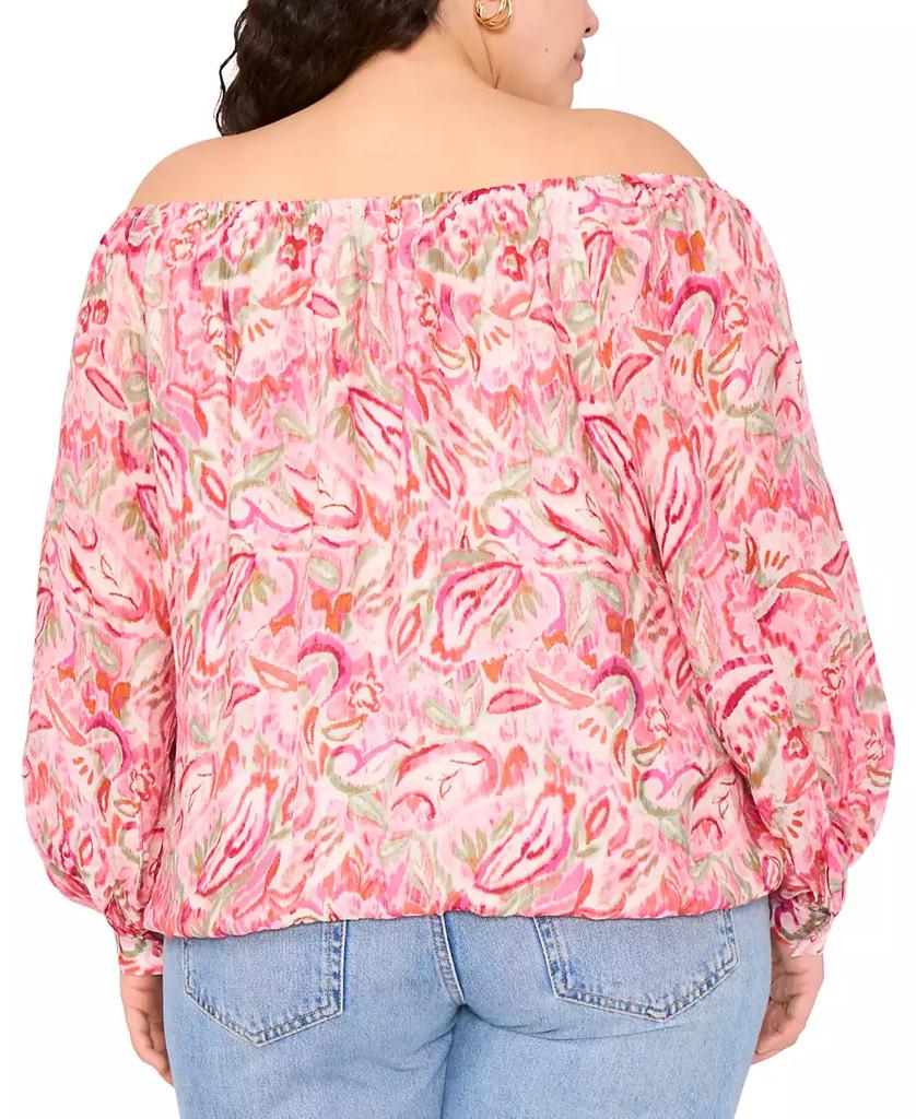 Vince Camuto Plus Size Printed Off-The-Shoulder Top