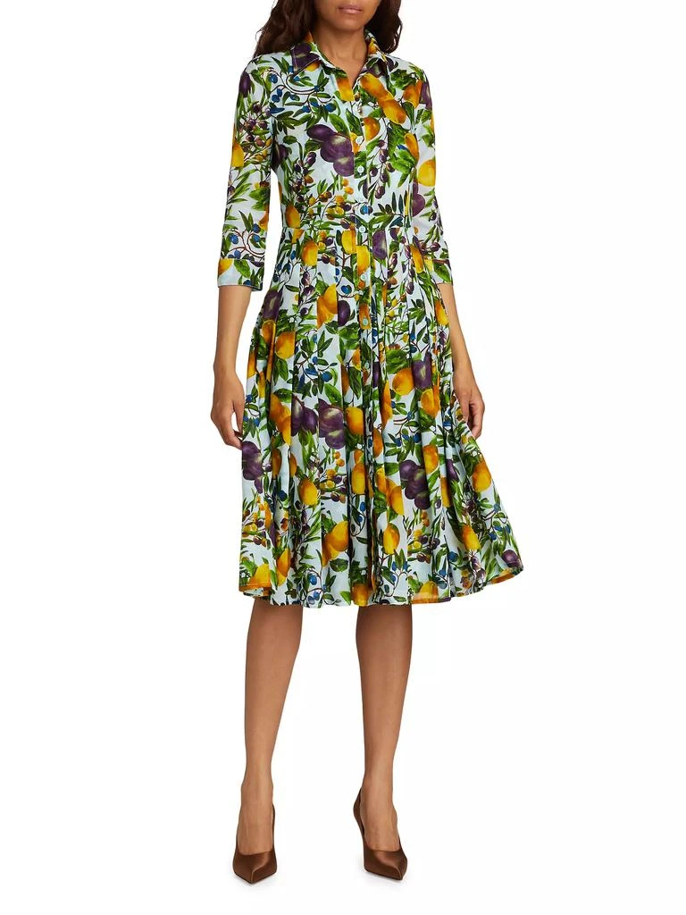 SAMANTHA SUNG Audrey Fruit Cotton Shirtdress 6