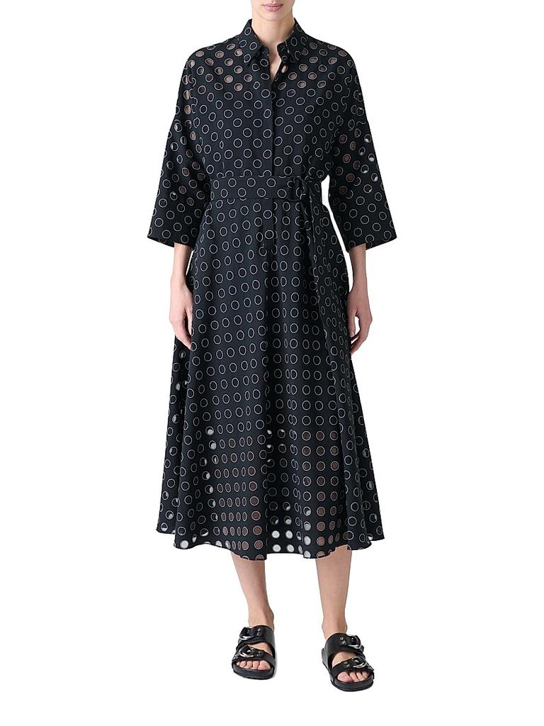 Akris Polka Dot Organzino Shirtdress
