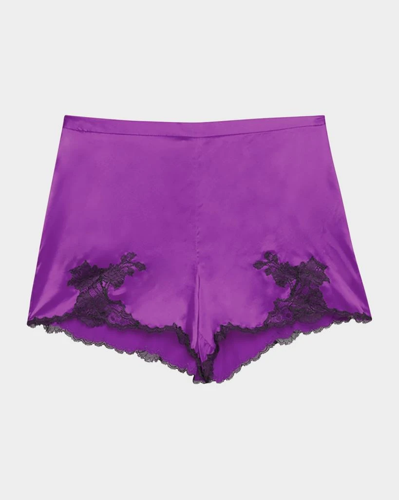 Josie Lolita Lace-Trim Silk Charmeuse Shorts 1