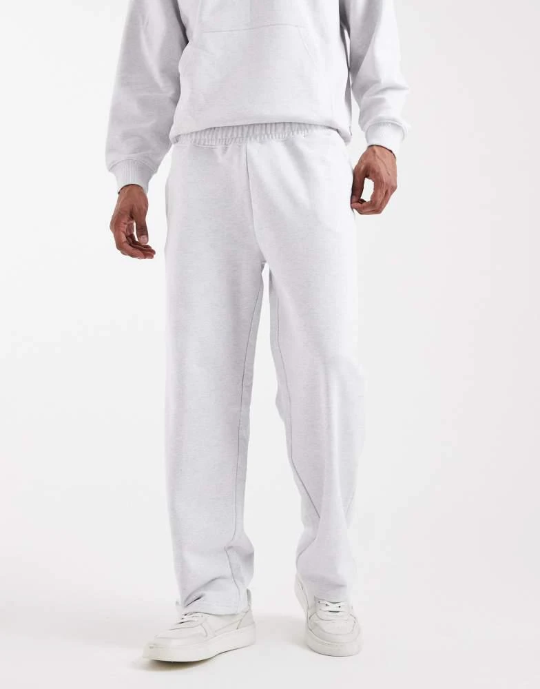 Only 
Sons ONLY 
SONS premium 400gsm heavyweight loose fit jogger co-ord in light grey 3