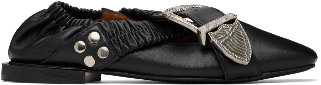 Toga Pulla Black Cross Strap Ballerina Flats