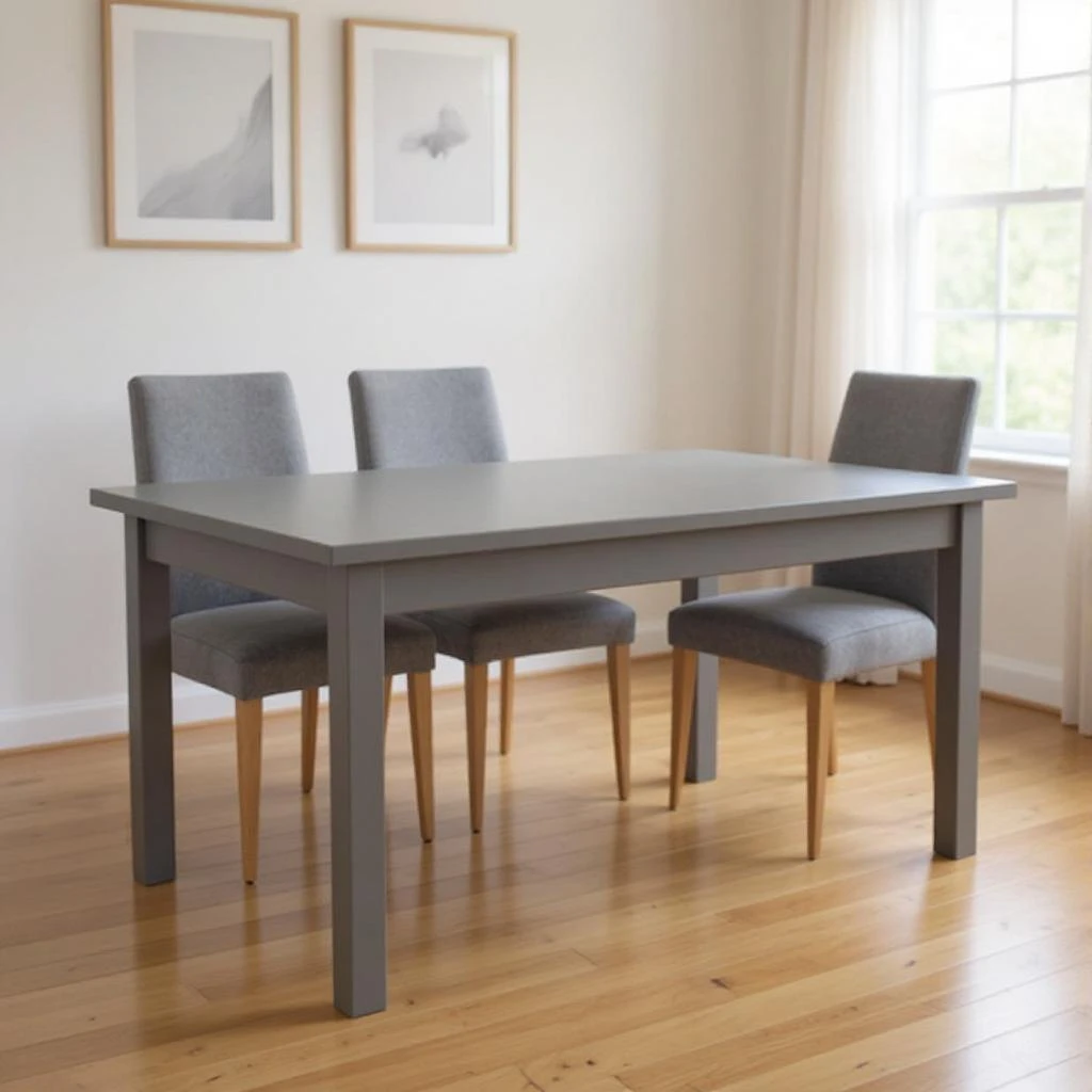 Hivvago 60" Gray Solid Wood Dining Table