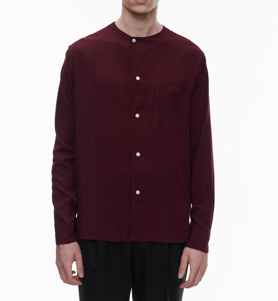 Fursac Fursac - Chemise Bordeaux En Toile De Viscose
