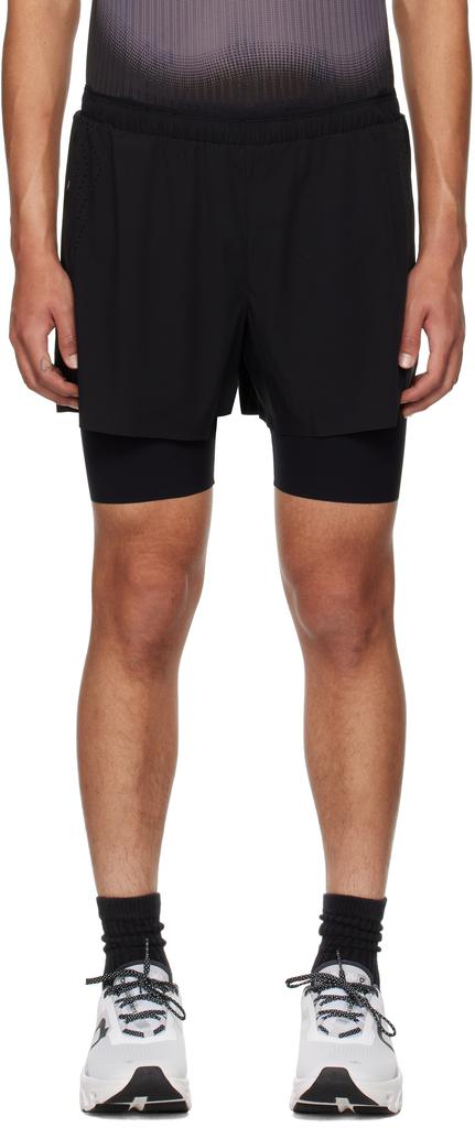 Soar Running Black Dual Run Shorts