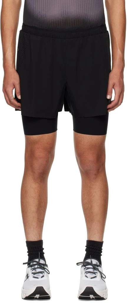 Soar Running Black Dual Run Shorts 1