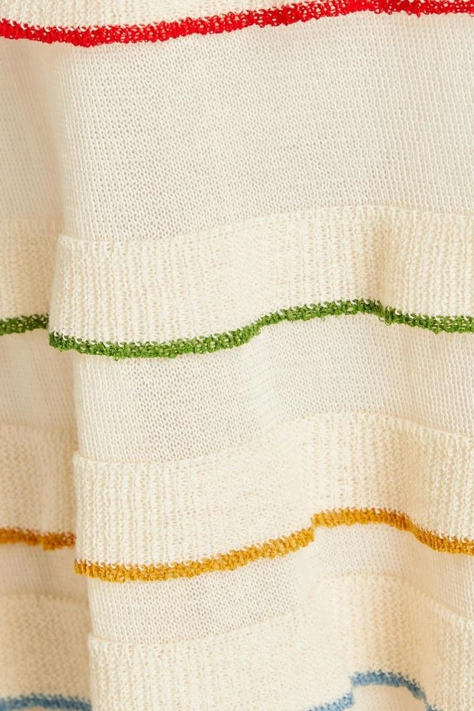 RED Valentino Cold-shoulder striped cotton top 4