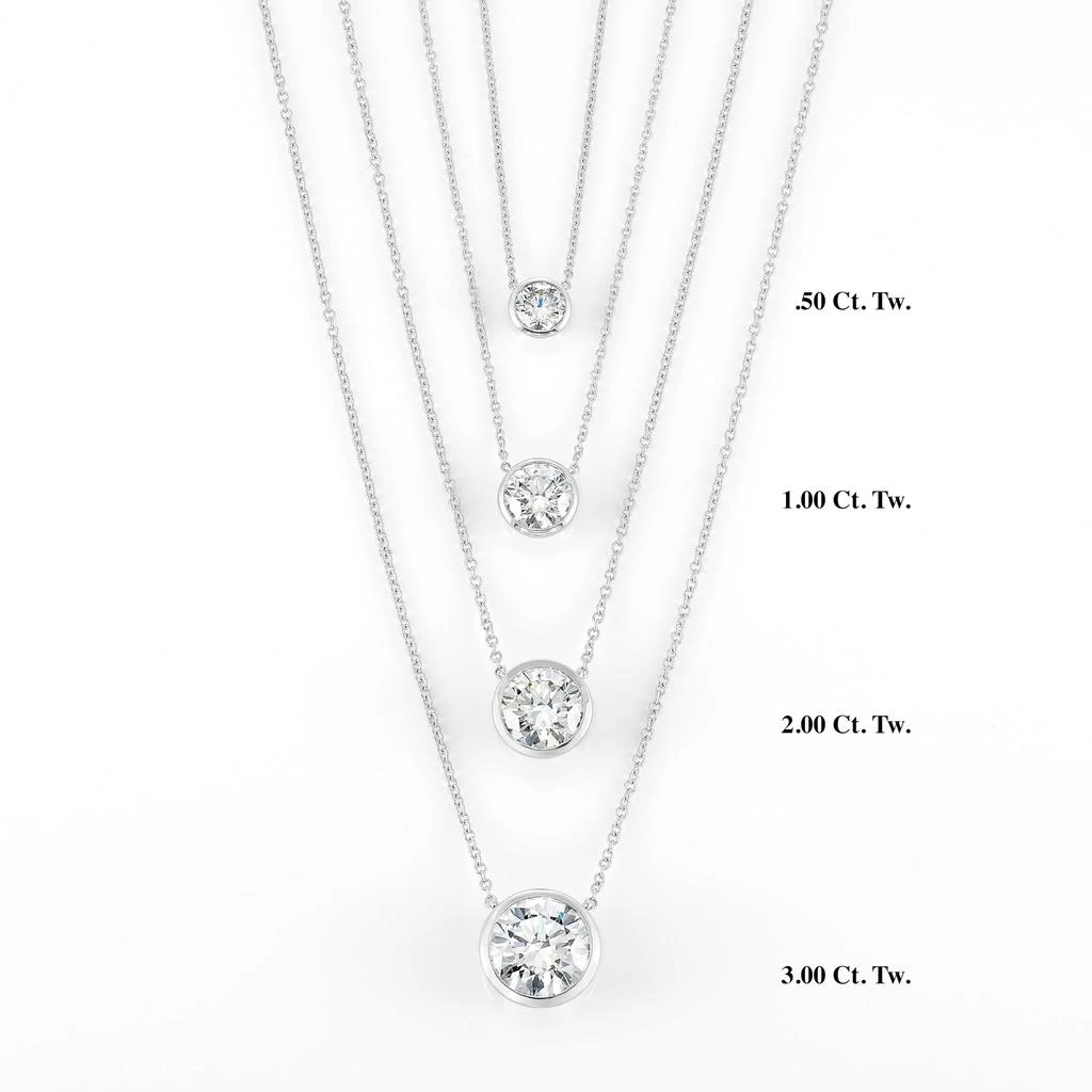 Brilliant Carbon IGI Certified Lab-Grown Diamond Solitaire Pendant Necklace in 14K Gold 0.5 Carats / White / Spring Ring Clasp 5