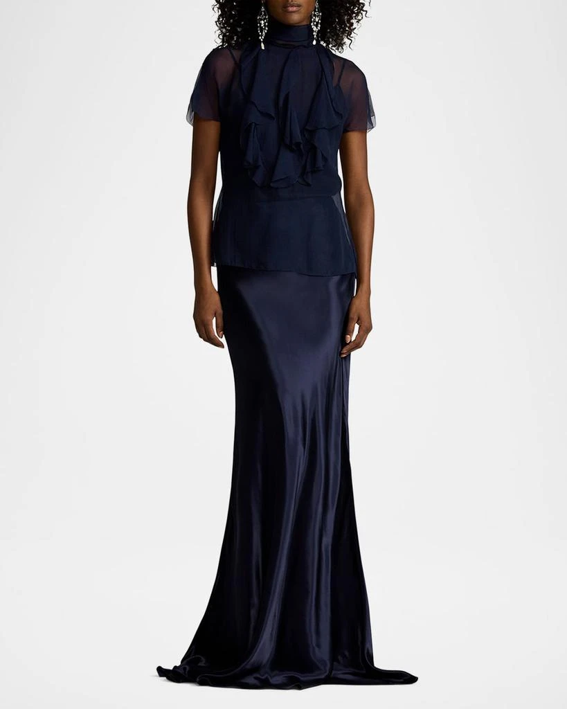 Ralph Lauren Etta Ruffle Bib Washed Chiffon Top 2