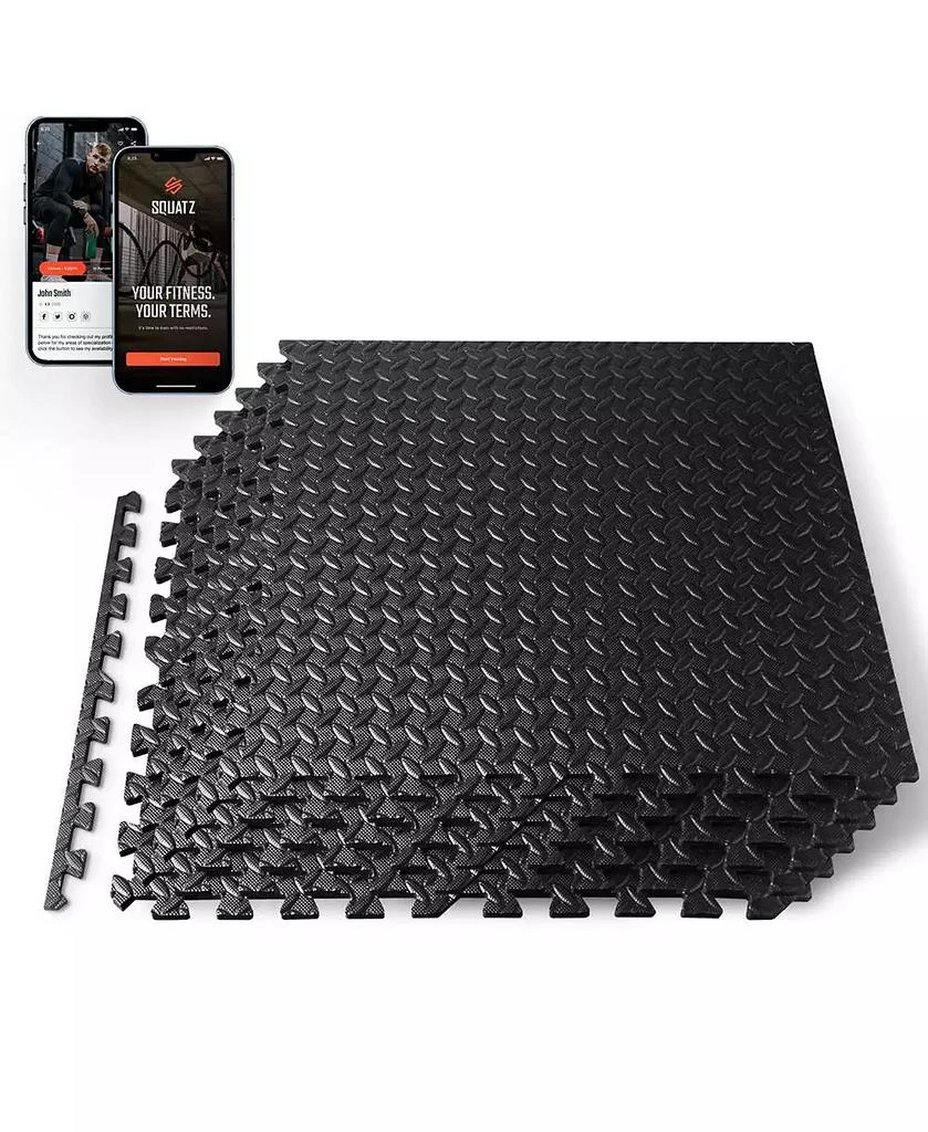 SQUATZ 6-Piece Puzzle Exercise Mat, EVA Foam Tiles, Black 1