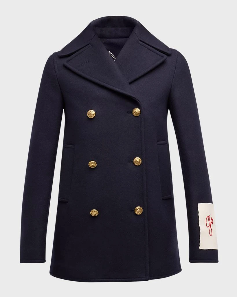 Golden Goose Wool Double-Breasted Button Peacoat 1