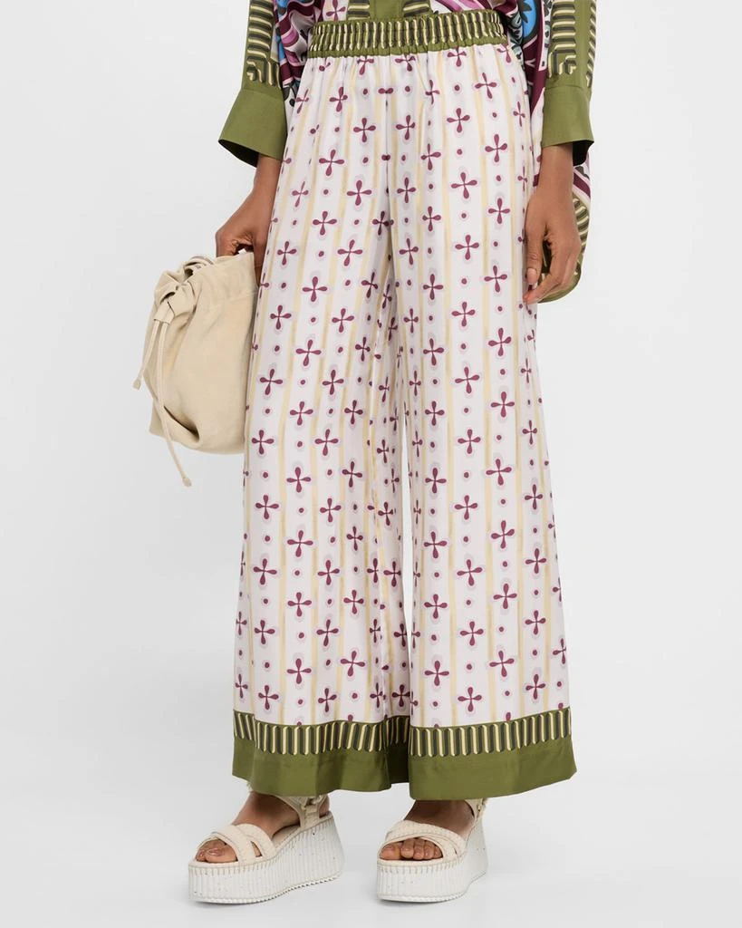 LA DOUBLE J Printed Silk Wide-Leg Palazzo Pants 4