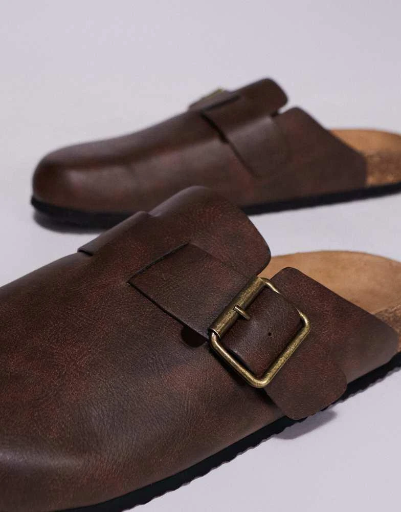 ASOS ASOS DESIGN mule clog sandals in brown with cork sole 3