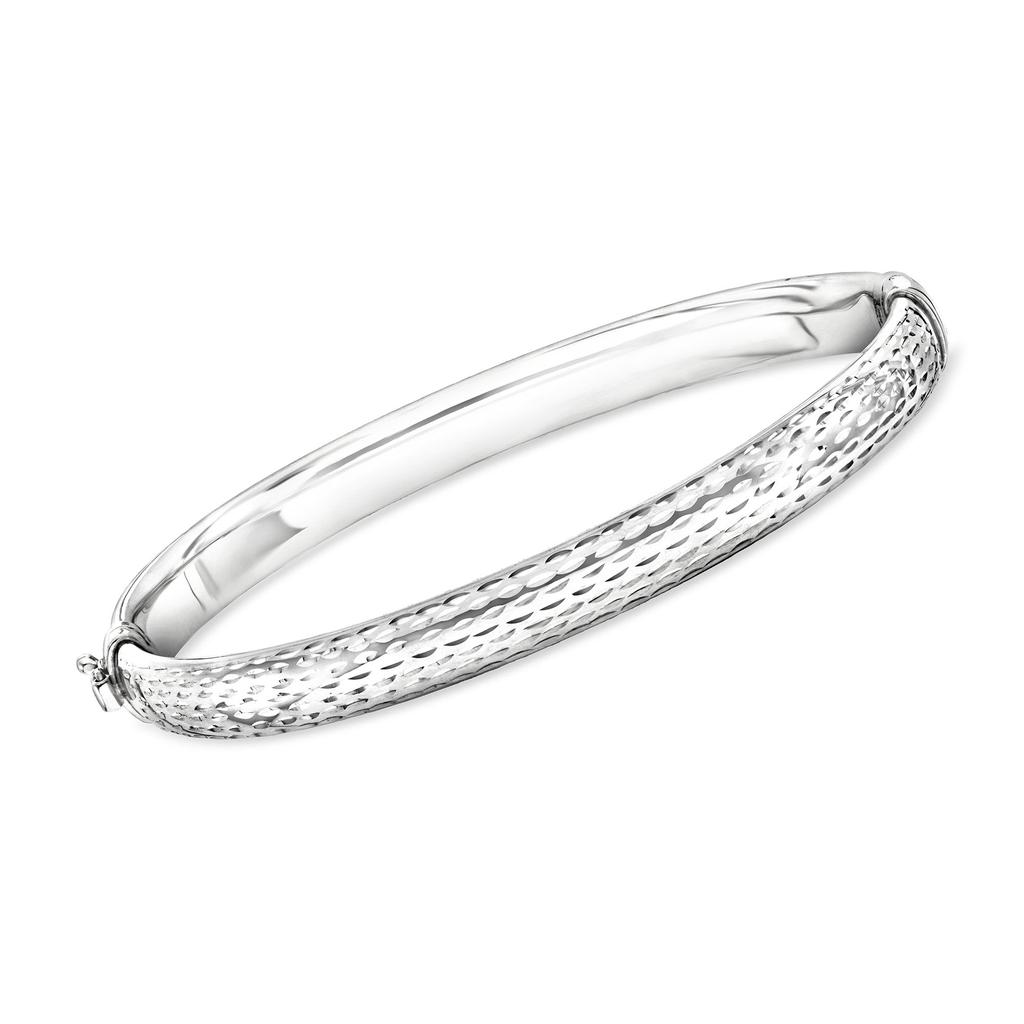 Ross-Simons Sterling Silver Diamond-Cut Bangle Bracelet