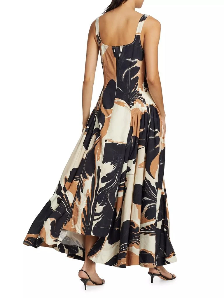 SIMKHAI Paola Linen-Blend Abstract Maxi-Dress 5