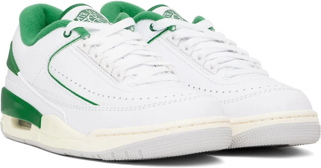 Jordan White & Green Jordan 2/3 Sneakers 4