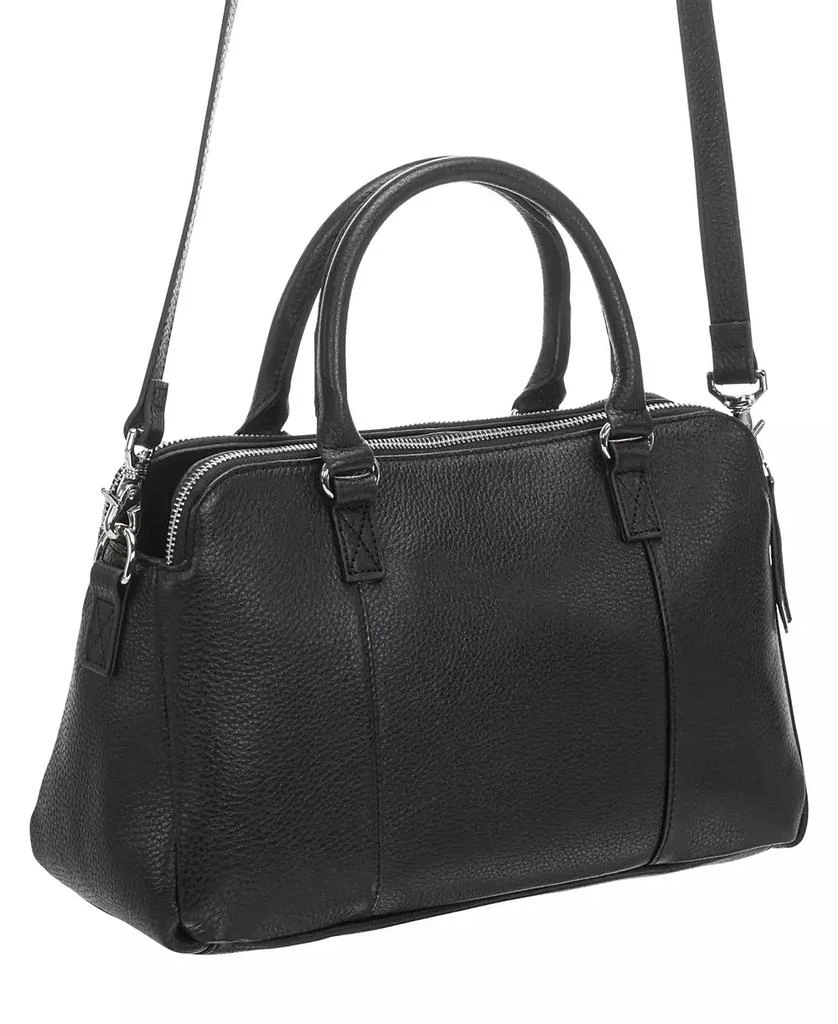 Mancini Leather Goods Women's Pebbled Jennifer Satchel Bag 4