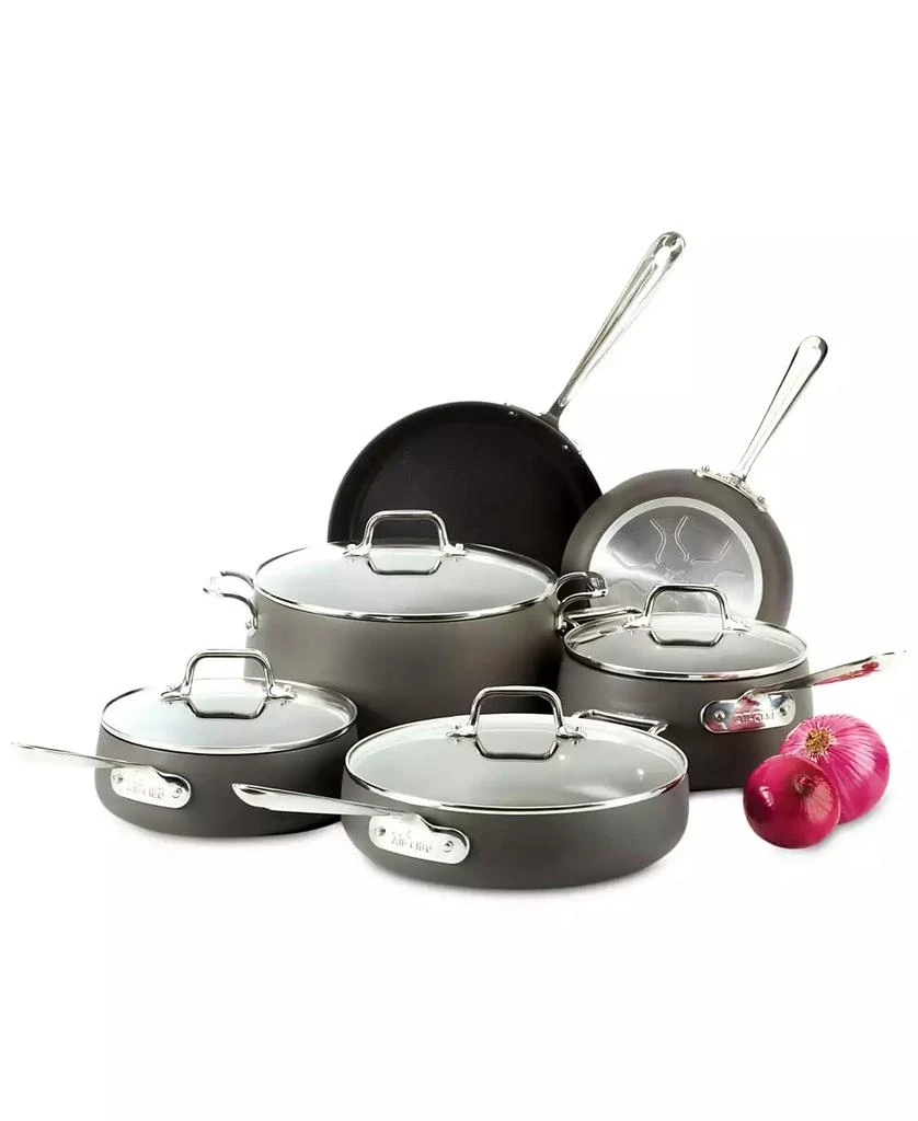 All-Clad E100SC64, HA1 Hard Anodized Nonstick Cookware Set, 10 piece Set 3