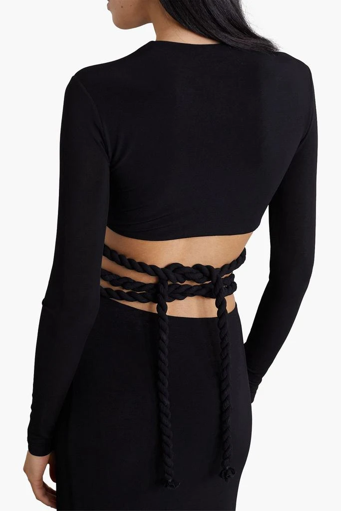 Dion Lee Cropped stretch-jersey wrap top 3