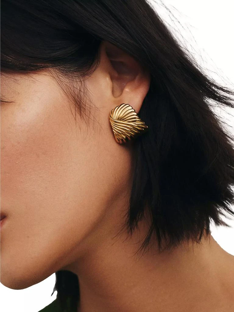Missoma 18K-Gold-Plated Ridged Stud Earrings 2
