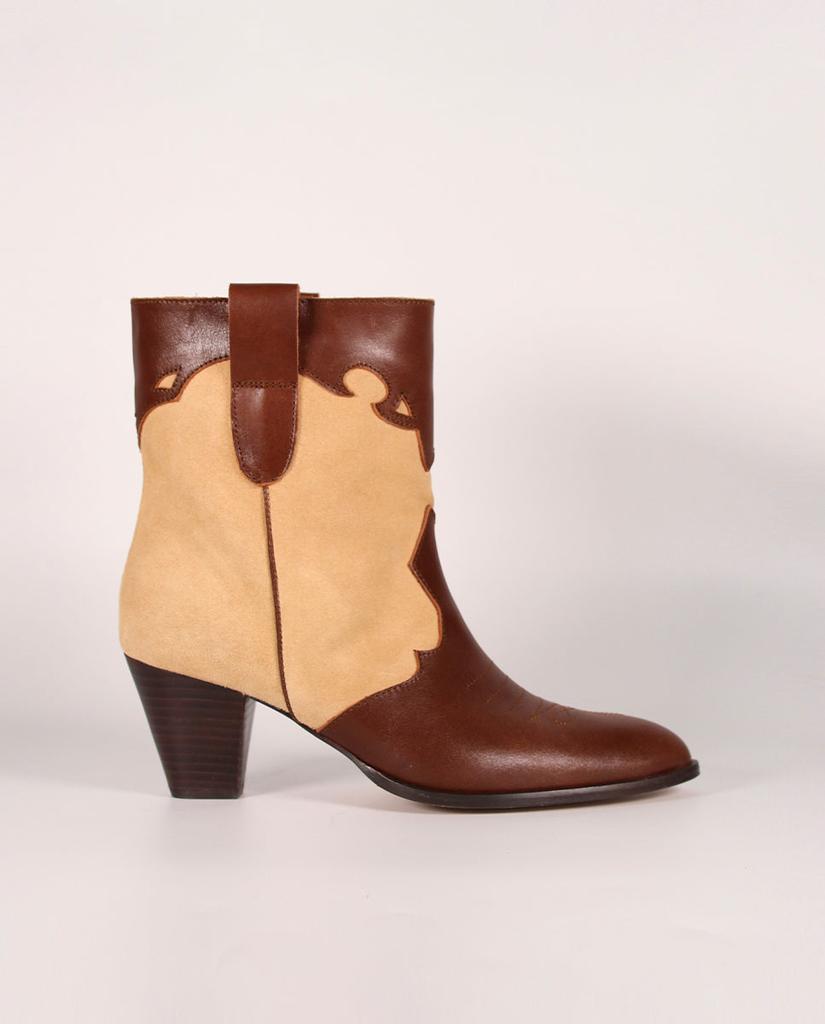 Toral Bottines Lara Marron & Beige