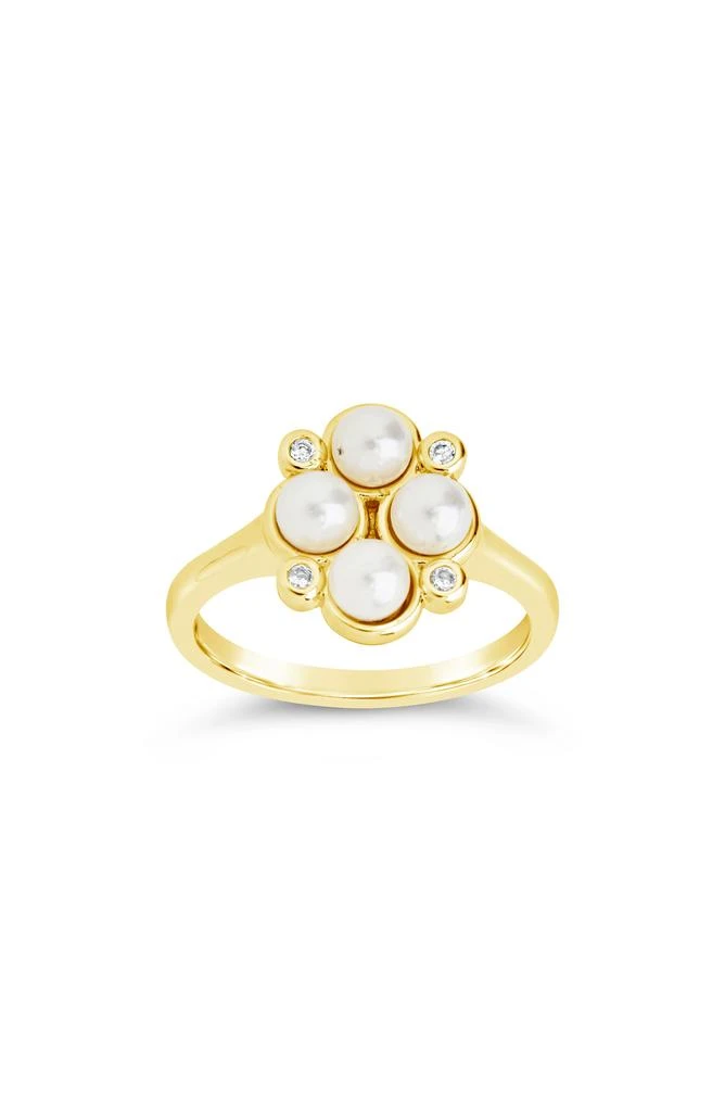 Sterling Forever Cosetta Imitation Pearl 
CZ Ring