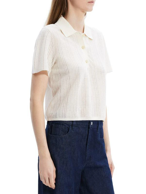 Theory Striped Linen Blend Polo 3