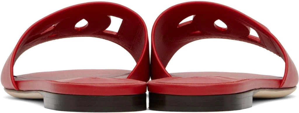 Dolce & Gabbana Red Calfskin 'DG' Logo Sandals 2