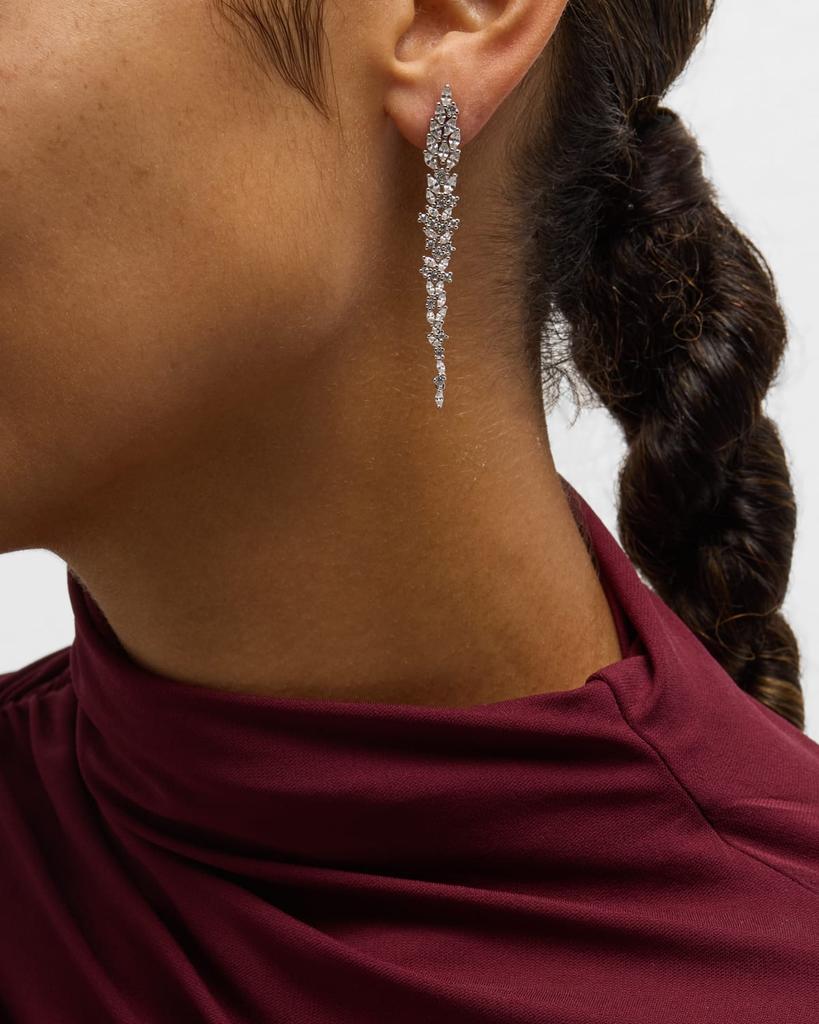 Tai Leafy Cubic Zirconia Linear Drop Earrings