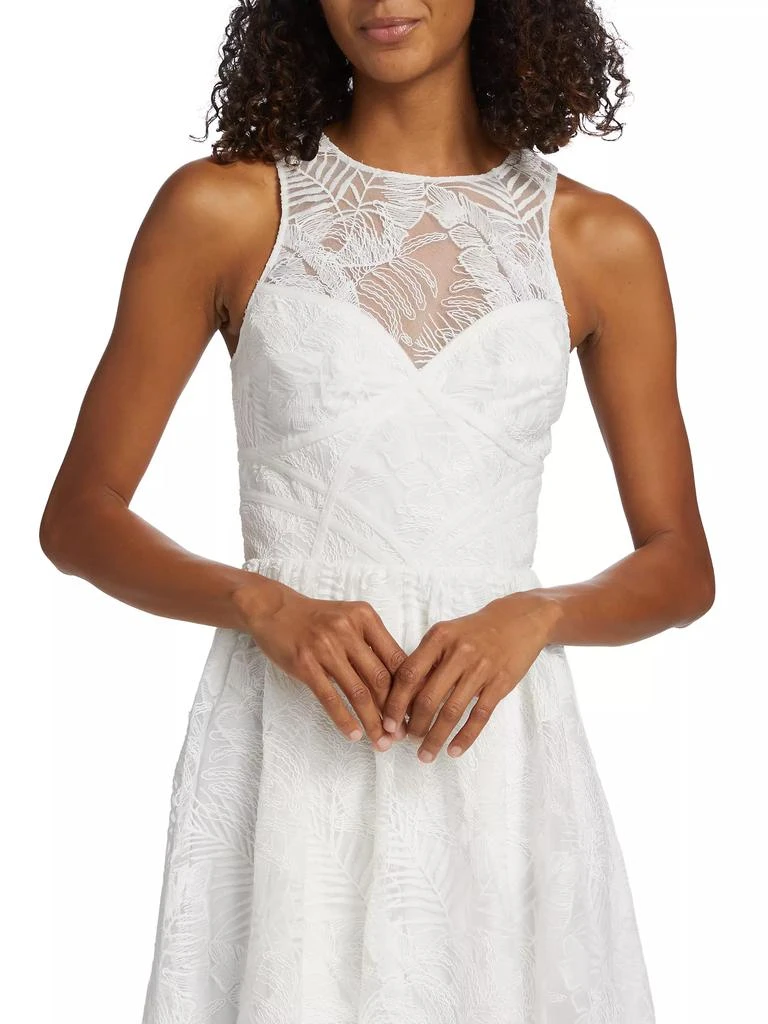 Monique Lhuillier Mylah Embroidered Fit &amp; Flare Midi-Dress 6