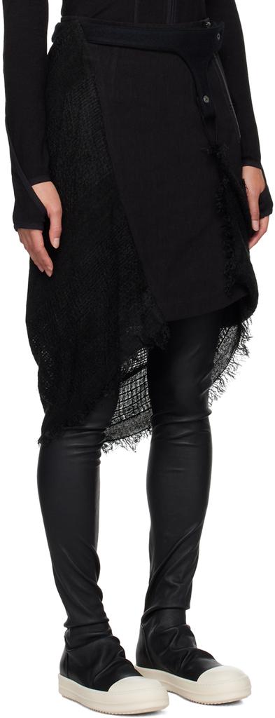 Hyein Seo Black Fringed Midi Skirt