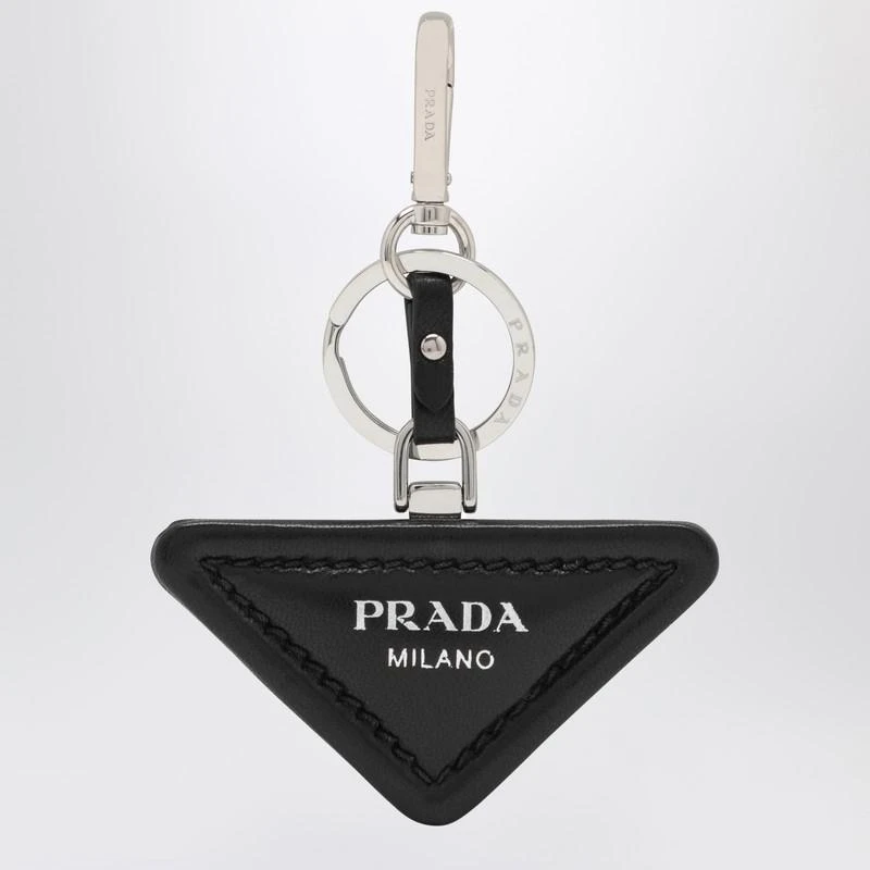 Prada Black key ring with logo