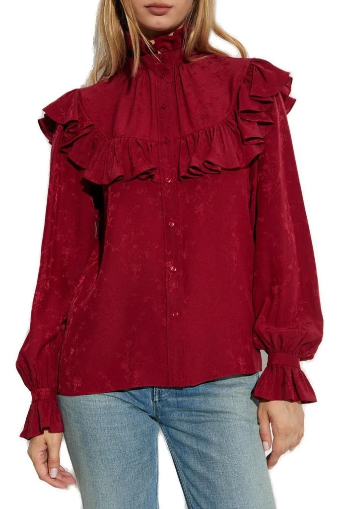 Yves Saint Laurent Saint Laurent Ruffled Button-Up Blouse 2