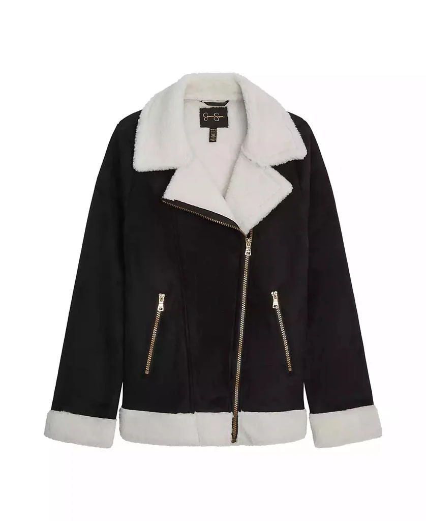 Jessica Simpson Girls 7-16 Fashion Faux Suede Moto Jacket 1